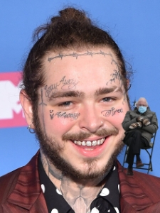 Bernie Sanders sitting on Post Malone